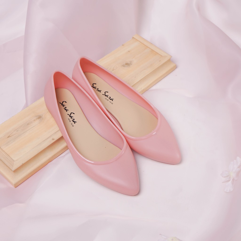 Sara Sara PELANGI Sepatu jelly wanita sepatu kerja wanita flat shoes jelly sepatu empuk terbaru