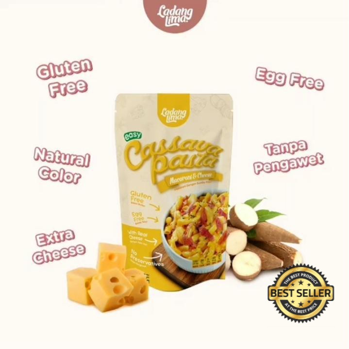 

CASSAVA PASTA MAC & CHEESE 115GR LADANG LIMA ORIGINAL MACARONI PASTA TEPUNG SINGKONG GLUTEN FREE