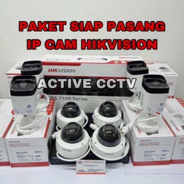 PAKET CAMERA CCTV IP CAM HIKVISION 8 kamera 2mp ipcam ipc 8 ch channel komplit
