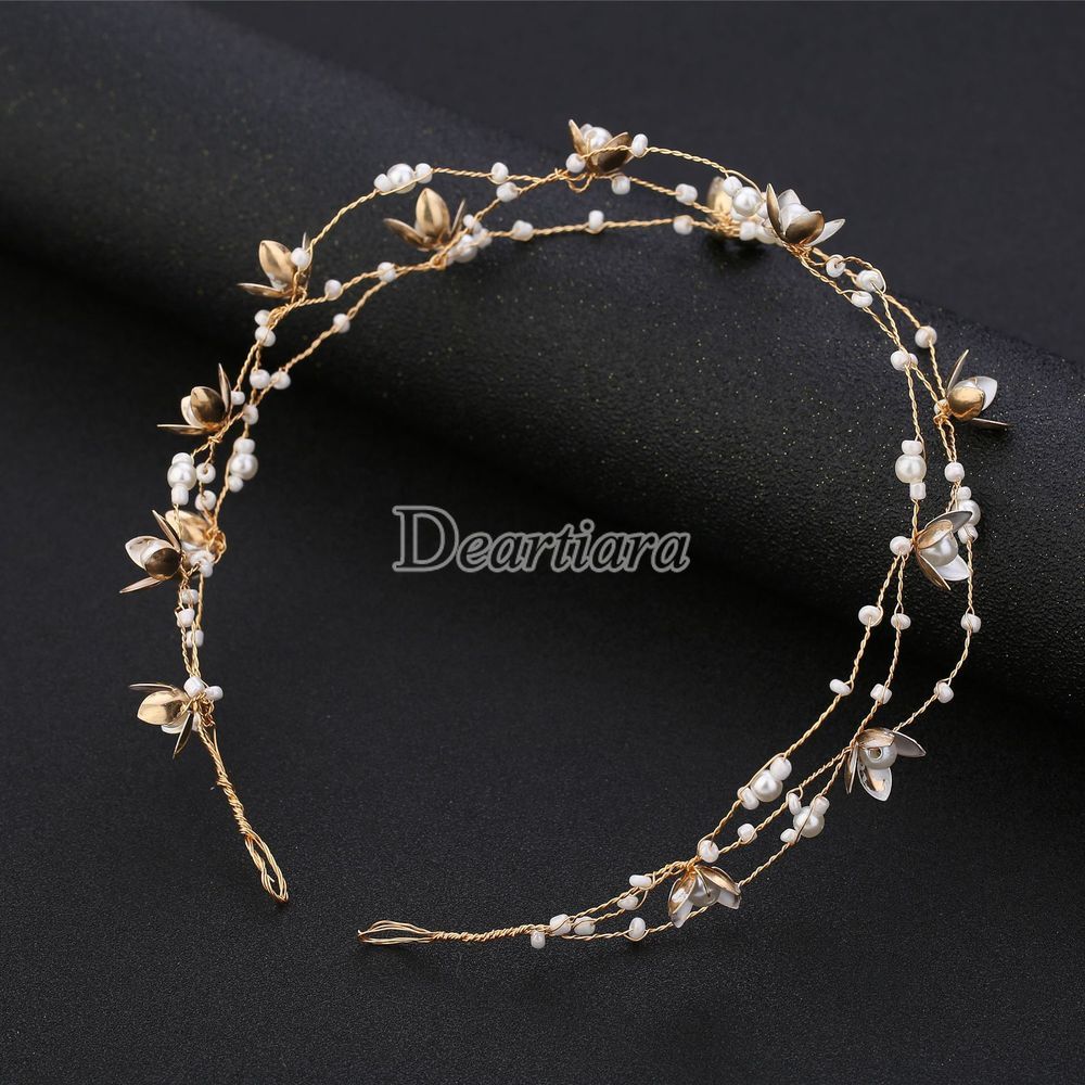 Korean Wedding Decoration High-end Handmade Flower Beaded Bridal Headdress Headband