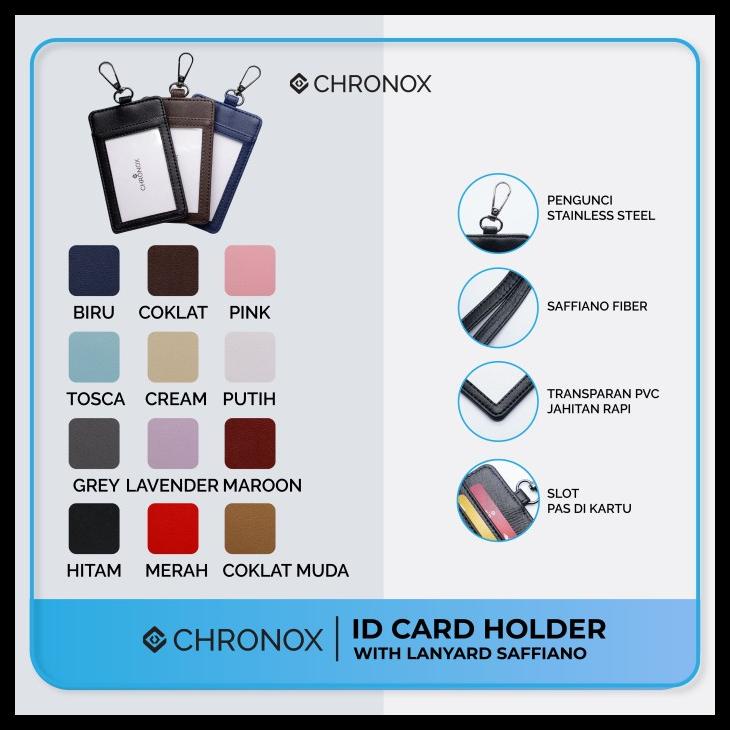 

TERBARU CHRONOX ID CARD HOLDER WITH LANYARD SAFFIANO TERBARU
