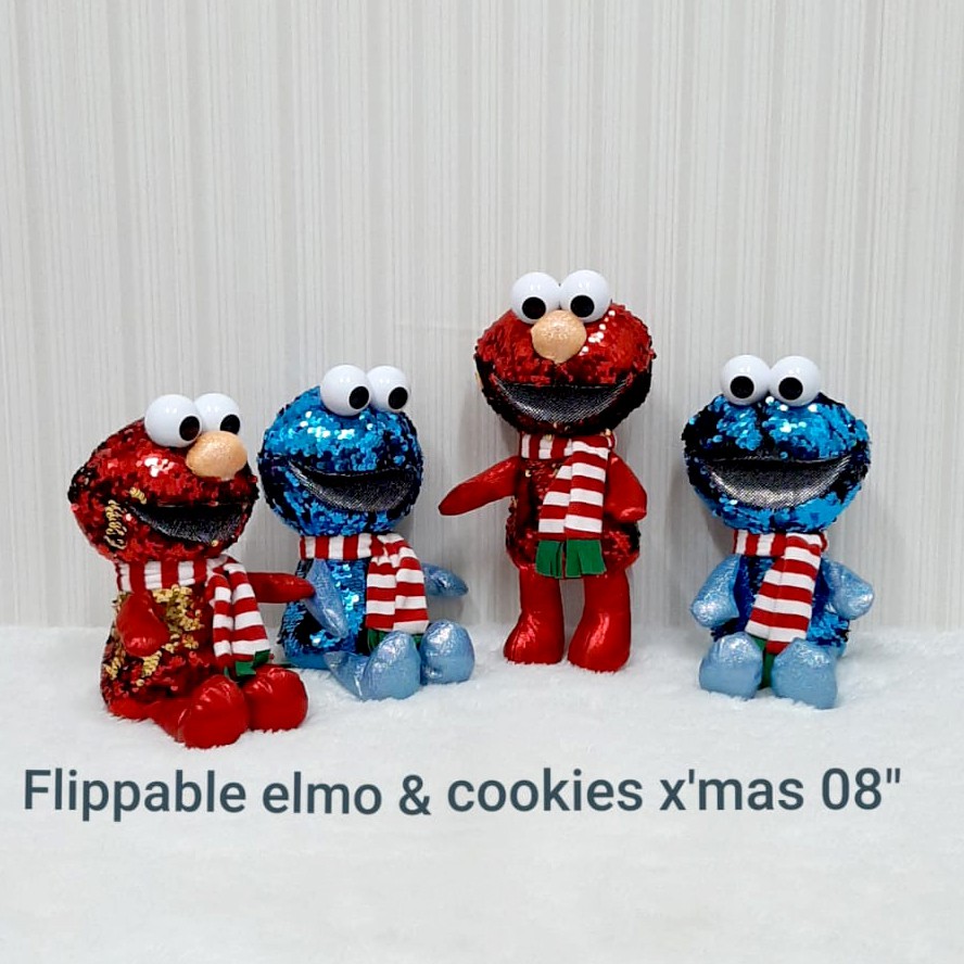 Boneka fippable elmo cokies natal merry christmas santa snowman gereja boneka natal