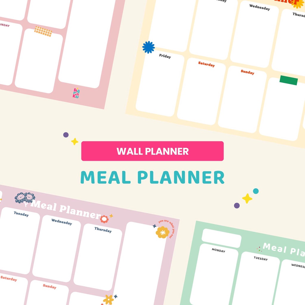 

Weekly Meal Planner - Wall Planner