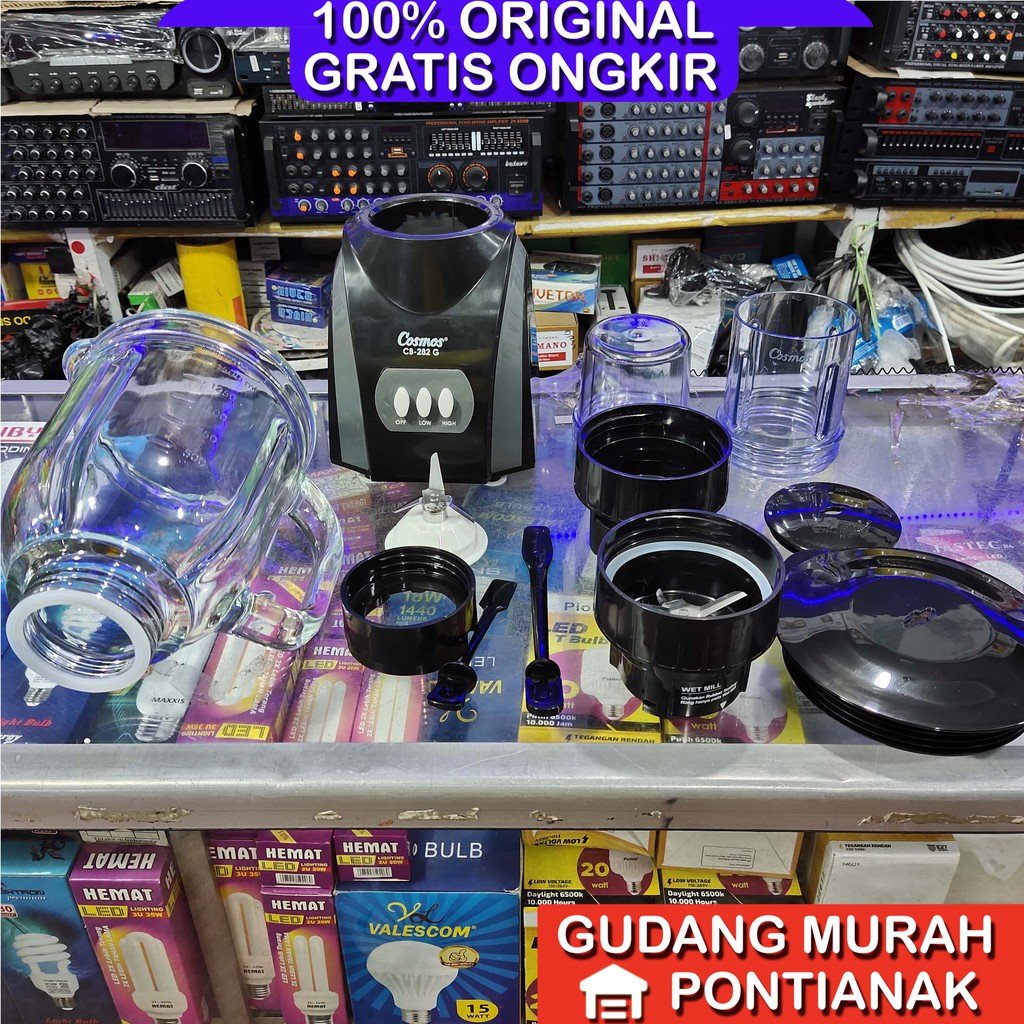 Blender Cosmos CB 282G 282 G Kaca 3in1 2Liter Pelumat bumbu kering dan jus basah