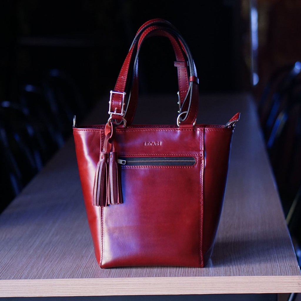 Kania Tas Kantor Genuine Leather Tas Wanita Kulit Asli Colour Burgundy