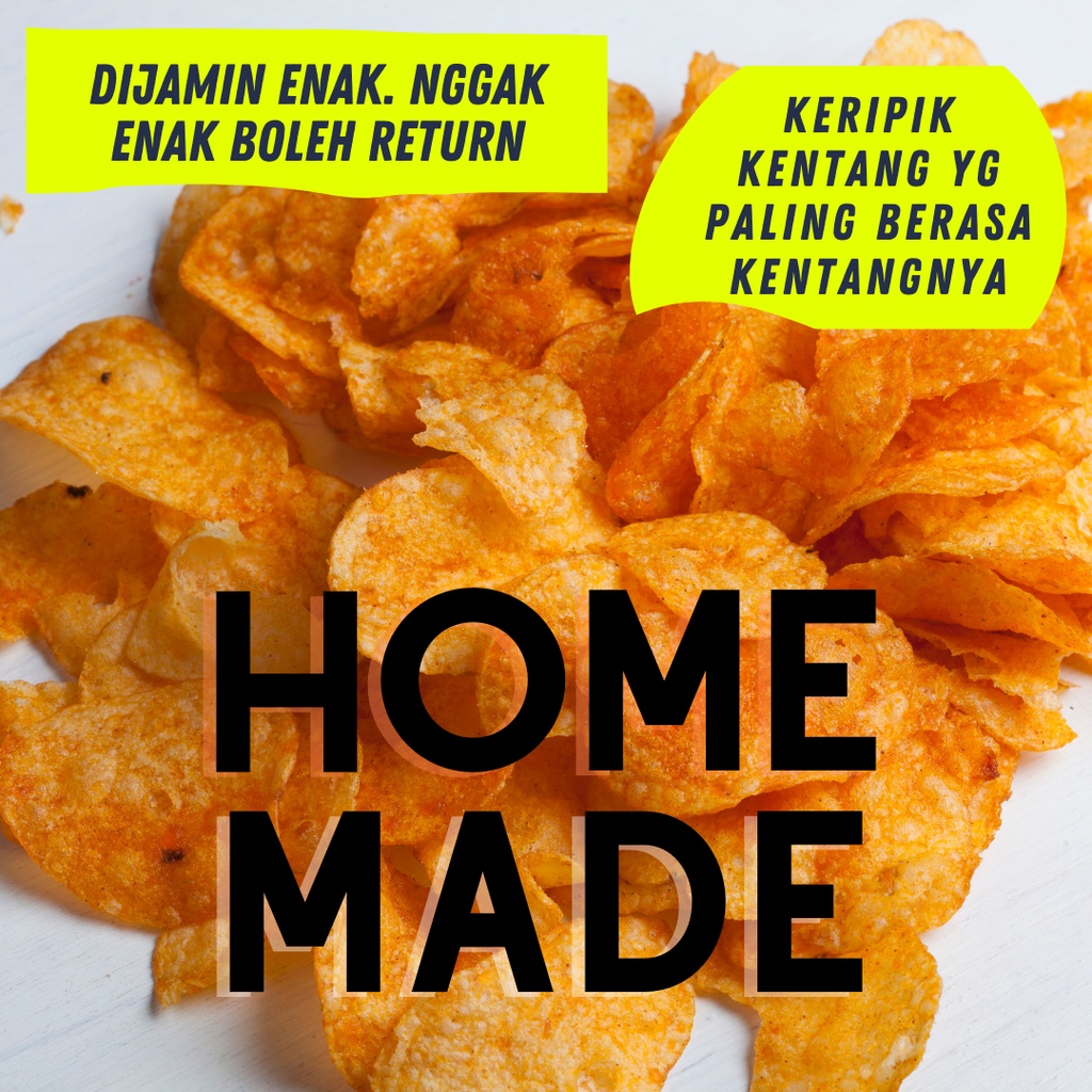 

Keripik Kentang Homemade | Original Tawar Balado Pedas Non MSG Dijamin Enak, Gurih, dan Murah | Keripik Kentang Homemade Premium