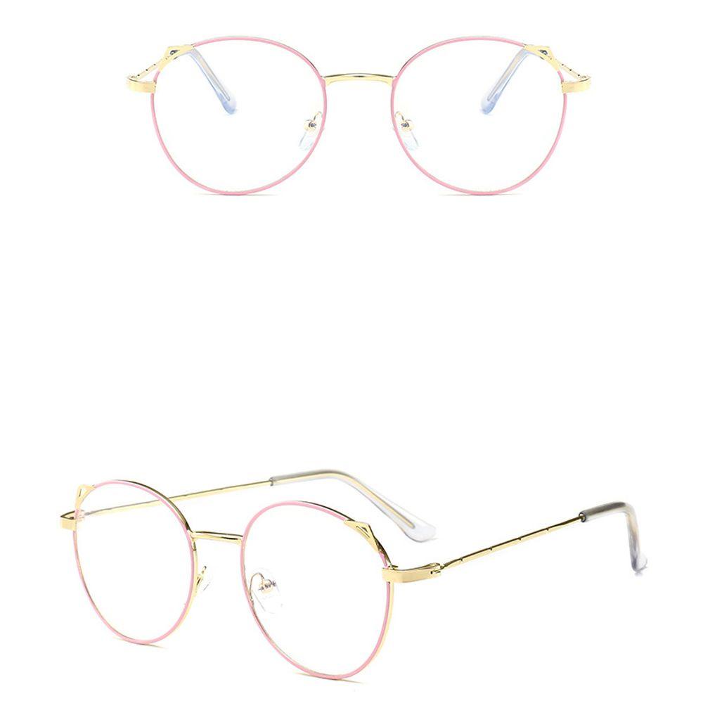 Mxbeauty Kacamata Anti Cahaya Biru Klasik Vintage Bentuk Telinga Kucing Frame Bingkai Logam Bulat Fashion Blue light blocking Komputer Eyeglasses