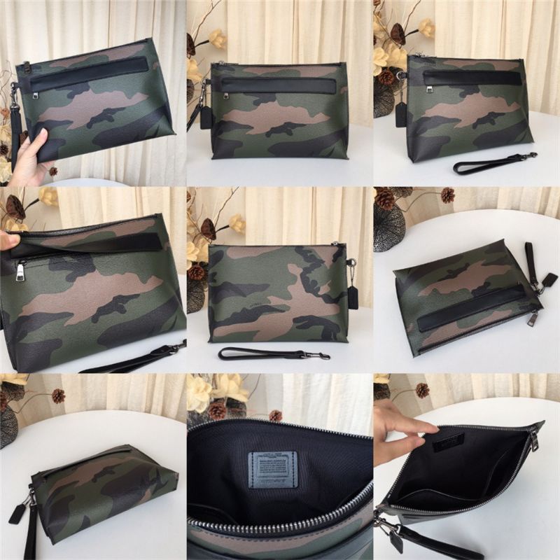 Coach Clutch Caryall Pouch With Camo print Army