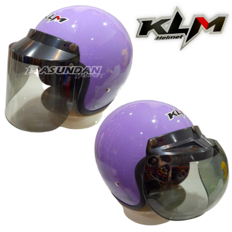 HELM KLM RETRO CLASSIC BOGO DEWASA Ungu Gloss