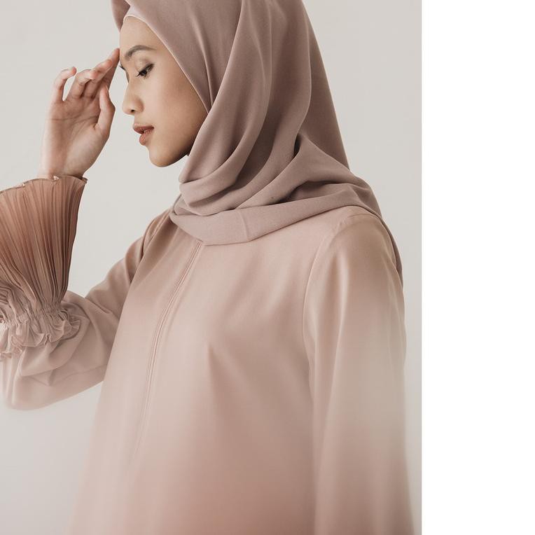 ➢ Dusty Mauve Agra by Aska Label - Hijab segi empat voal premium warna pink muda ❁