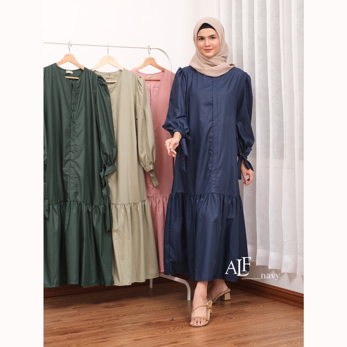 Tera Midi Dress by Alfaina | Gamis Midi Rempel Busui Friendly