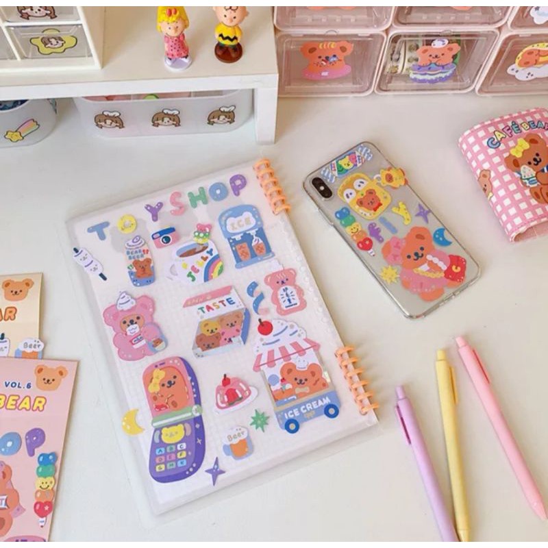 Twinkle-Bear - stiker dekorasi planner journal scrapbook - than air - stickers lucu [thehanscorner]-1