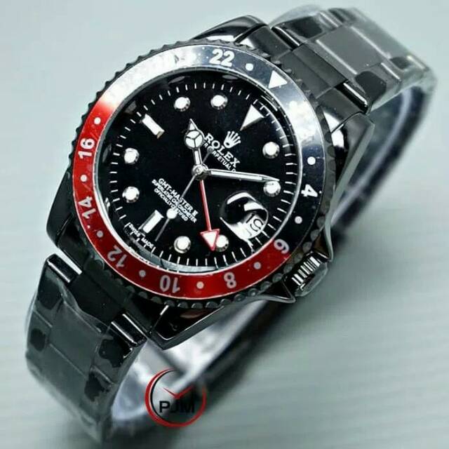 Jam Tangan Pria Rolex Rantai GMT Automatic - Merah Hitam