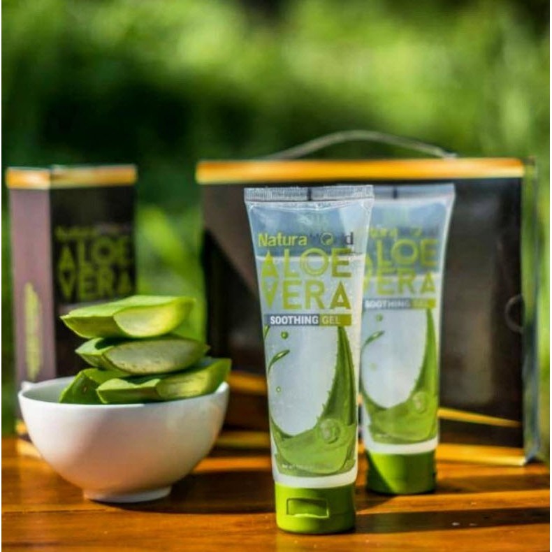 Aloevera 120ml naturaworld aloe vera natura world 120 ml asli original shoothing gel lidah buaya