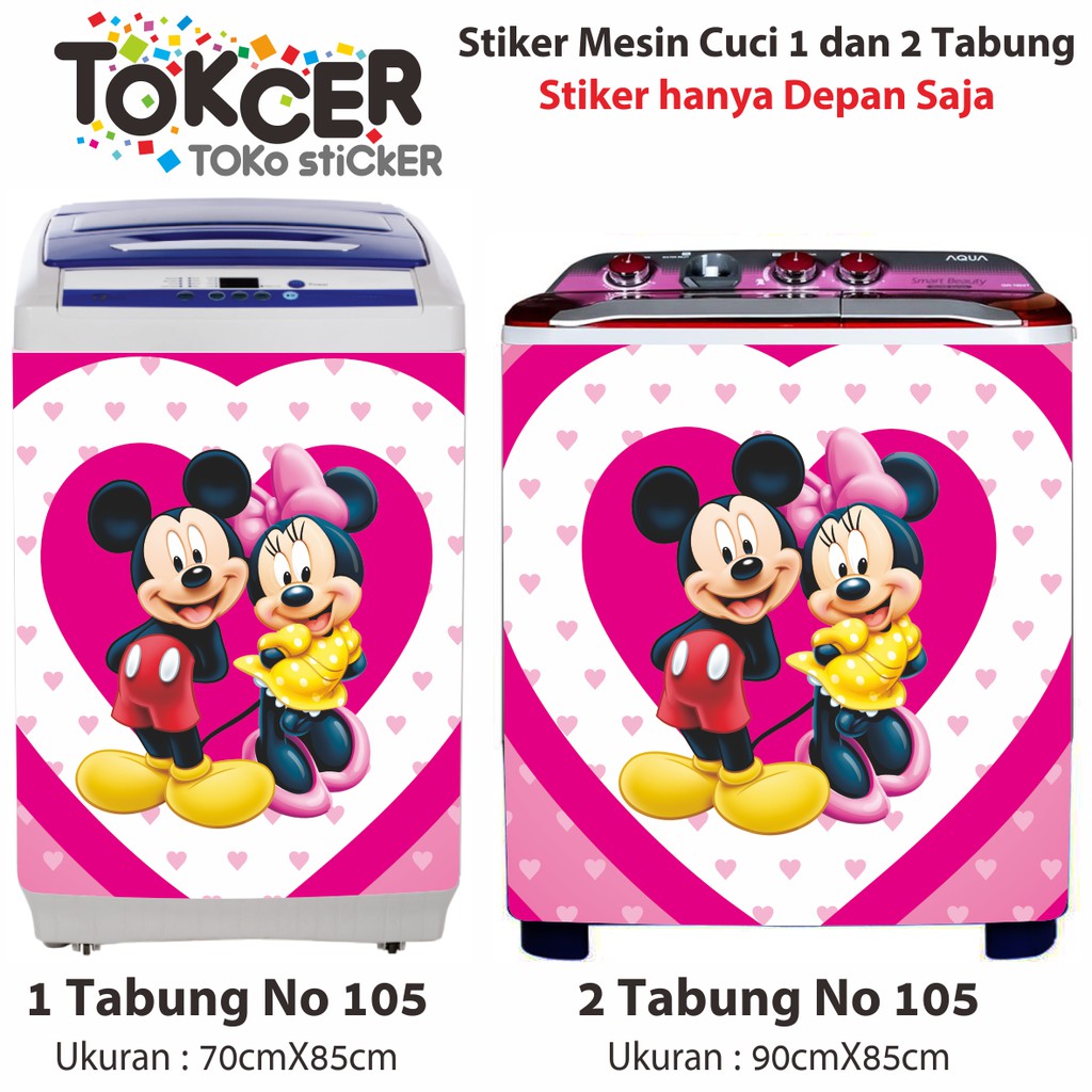 Stiker Mesin Cuci 1 dan 2 Tabung Miki dan Mini