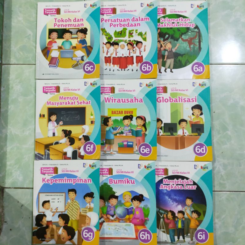 Jual Paket 9 Buku Bekas Original : Tematik Terpadu Untuk SD/MI Kelas 6 ...