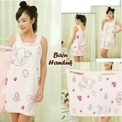 Baju Handuk / Wearable Towel Kimono Renang Mandi Multi Fungsi Karakter