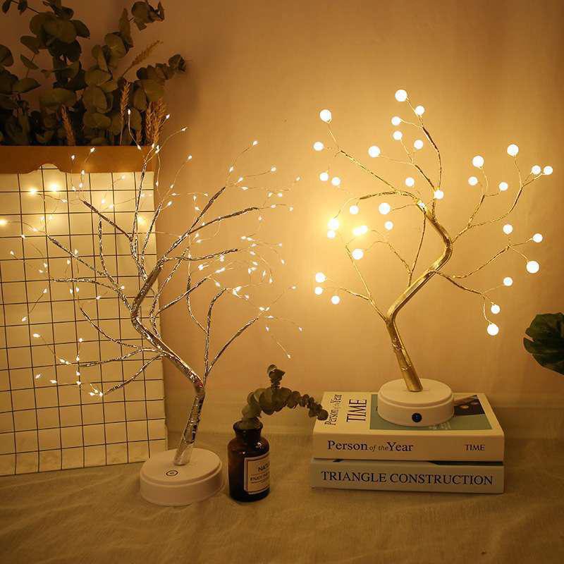 Lampu LED Bentuk Ranting Pohon Bonsai Warna Putih untuk Dekorasi.