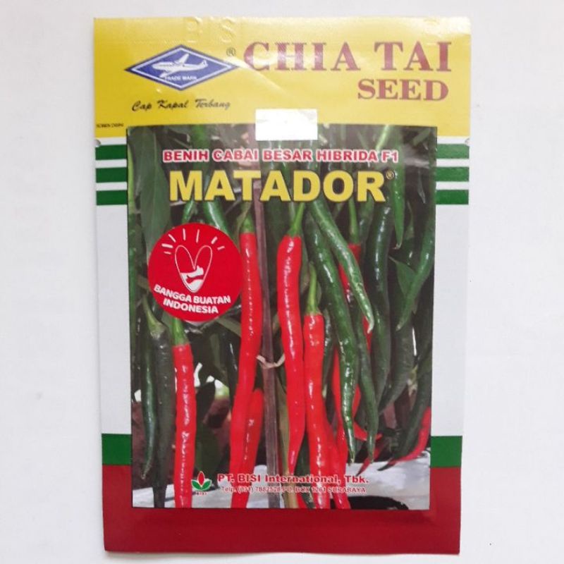 Benih cabai besar matador 10 gr hibrida f1. Tahan layu bakteri, thrips, aphid, mite. Dijamin ori hol