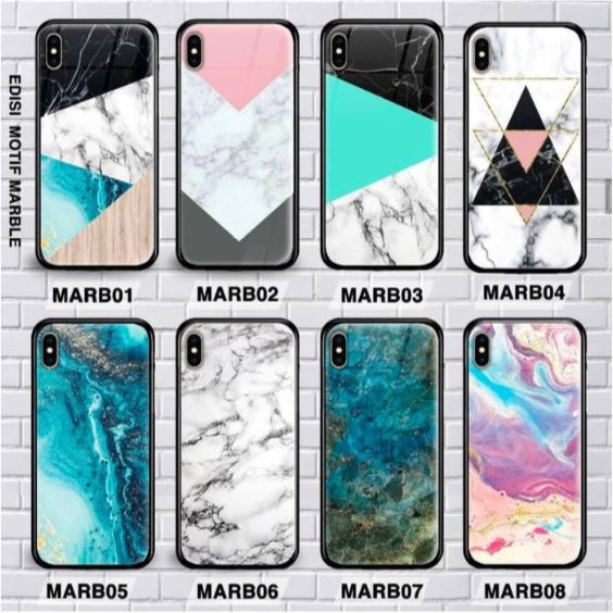SAMSUNG M30 , M40 , M10S, A51 , A71 PREMIUM CASE CASING GLASS MOTIF MARBLE 3