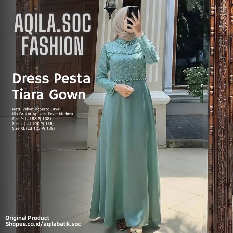Gamis Terbaru Tiara Gown Dress Kondangan - Gamis Remaja - Gamis Brukat Abaya - Baju Gamis Wanita Ter