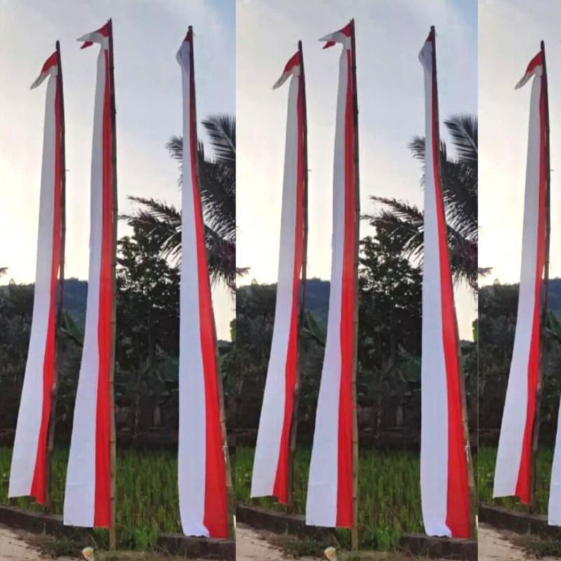 Bendera merah putih panjang Layur bendera merah putih polos