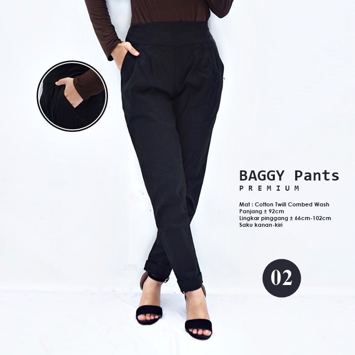 Baggy Pants Premium bahan katun twill combed wash