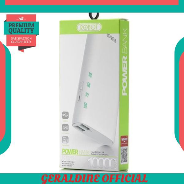 TERLARIS Powerbank ROBOT RT130 10000mAh Original PB Power bank 10000 mAh