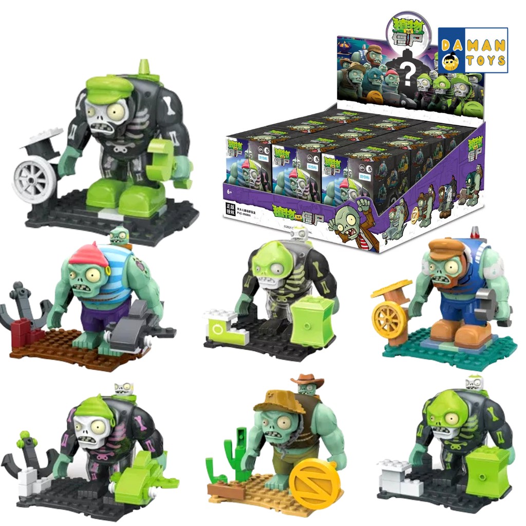 Mainan Plants Vs Zombies2- Gargantuar Blind Box Of Building Block Steam Age Pirate Harbor Wild West Dark World Figure Jumbo Gargantuar plan zombie