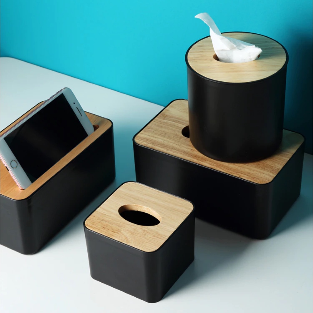 Kotak Tisu Kayu Wooden Design Wadah Tissue Tempat Penyimpanan Tissue Dekorasi Meja Box Organizer