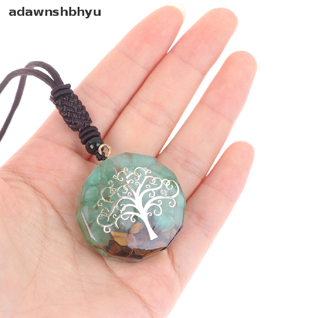 Adawnshbhyu Orgonite Tiger'S Eye Stone Dongling Giok Liontin Energi Kalung Perhiasan