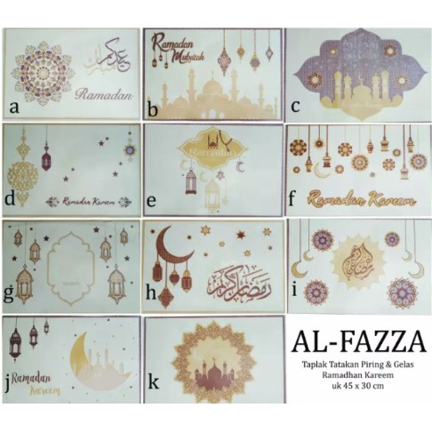 Taplak Meja Tatakan Gelas Souvenir Taplak Motif Ramadhan Kareem Ukuran 45x30 Cm