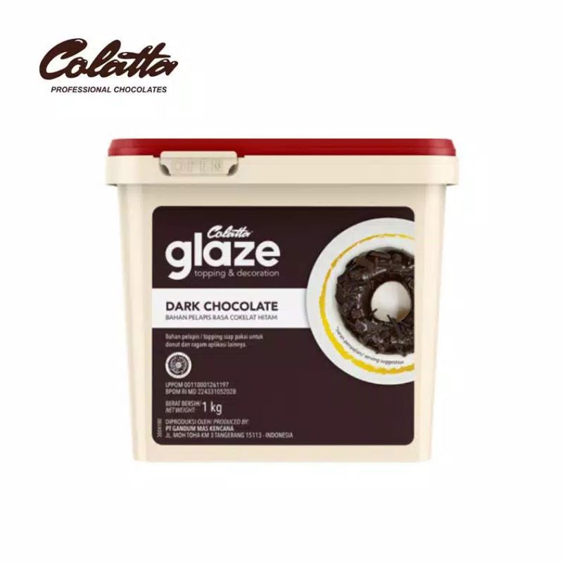 GLAZE COLATTA / COLATTA GLAZE Dark Chocolate 1Kg / Topping Donat