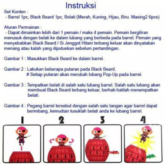 Pirate roullete pirate roulette mainan bajak laut dalam tong dan di tusuk lucky game running man-4