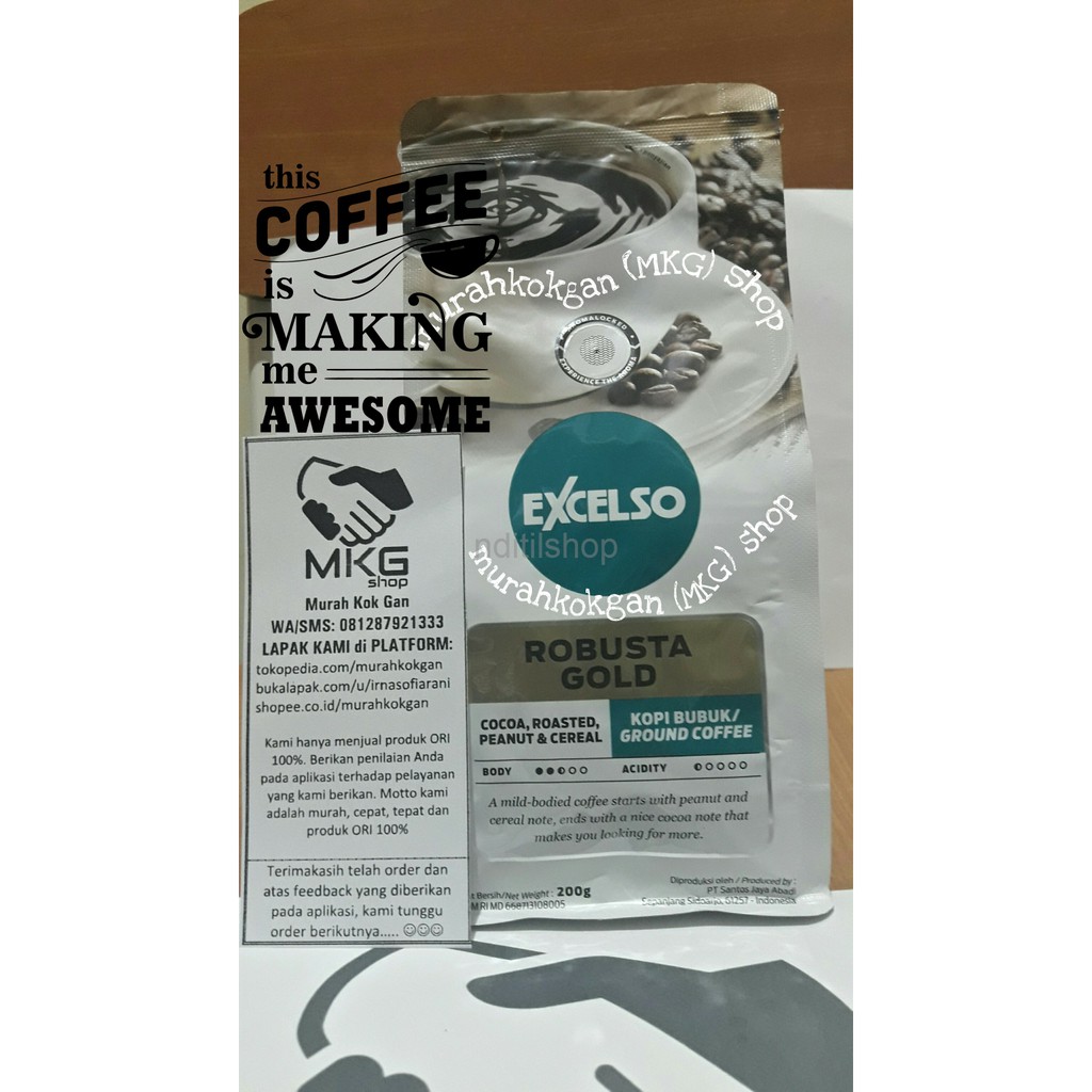 

Excelso | Kopi/Coffee Robusta Gold | Smoky & Bold 200 gr