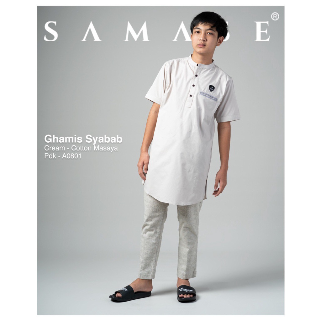 SAMASE Ghamis Syabab Lengan Pendek A080 Baju Koko Pakistan Anak Remaja Terbaru Samase Clothes Offici