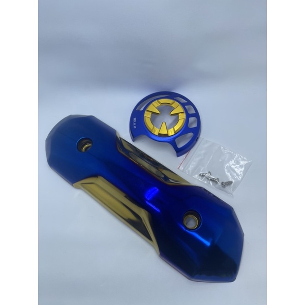 Tameng Knalpot Zoomer Twotone Robot + Tutup kipas twotone Sabit Blue