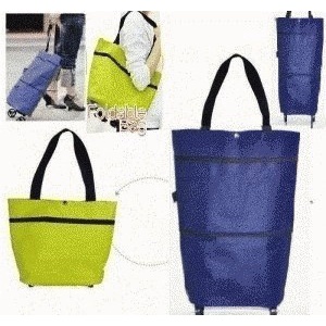 Sgmshop foldable shopping bag tas belanja trolly lipat trolley bag tas belanja roda