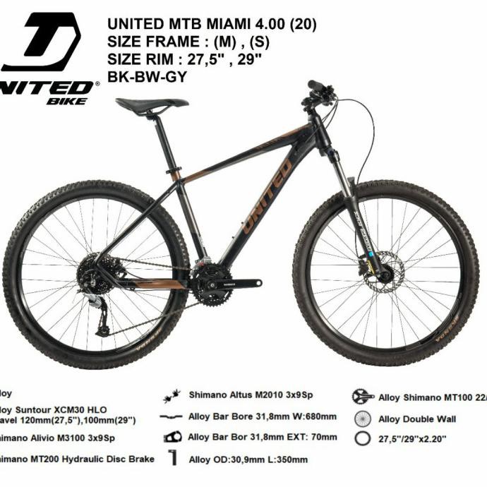 BIG PROMO Sepeda Gunung United Miami 4.00 27.5" (New) 3X9Speed Hydraulic Maisarashop228  Sepeda