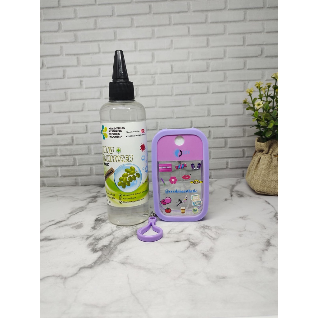 Hand Sanitizer Bundling Package SXV - Hand Sanitizer dan Refill 250ml Wangi Greenberry Pink Series