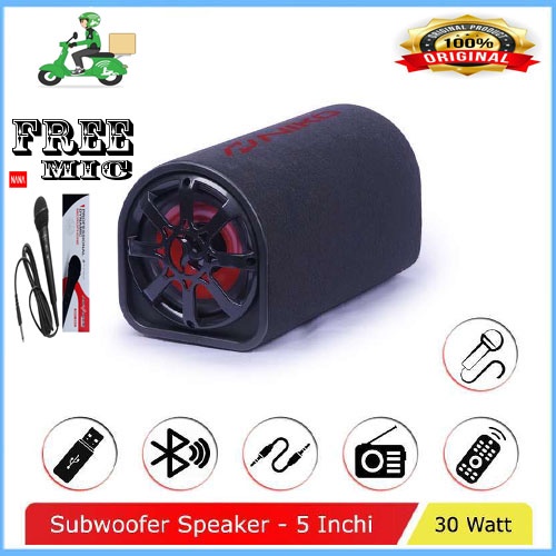 PAKET NIKO GL5 - Speaker Tabung 5 inch Subwoofer Car speaker - Bluettooh,Radio,USB/TF,Karaoke AC/DC GL 5 + MIC KARAOKE
