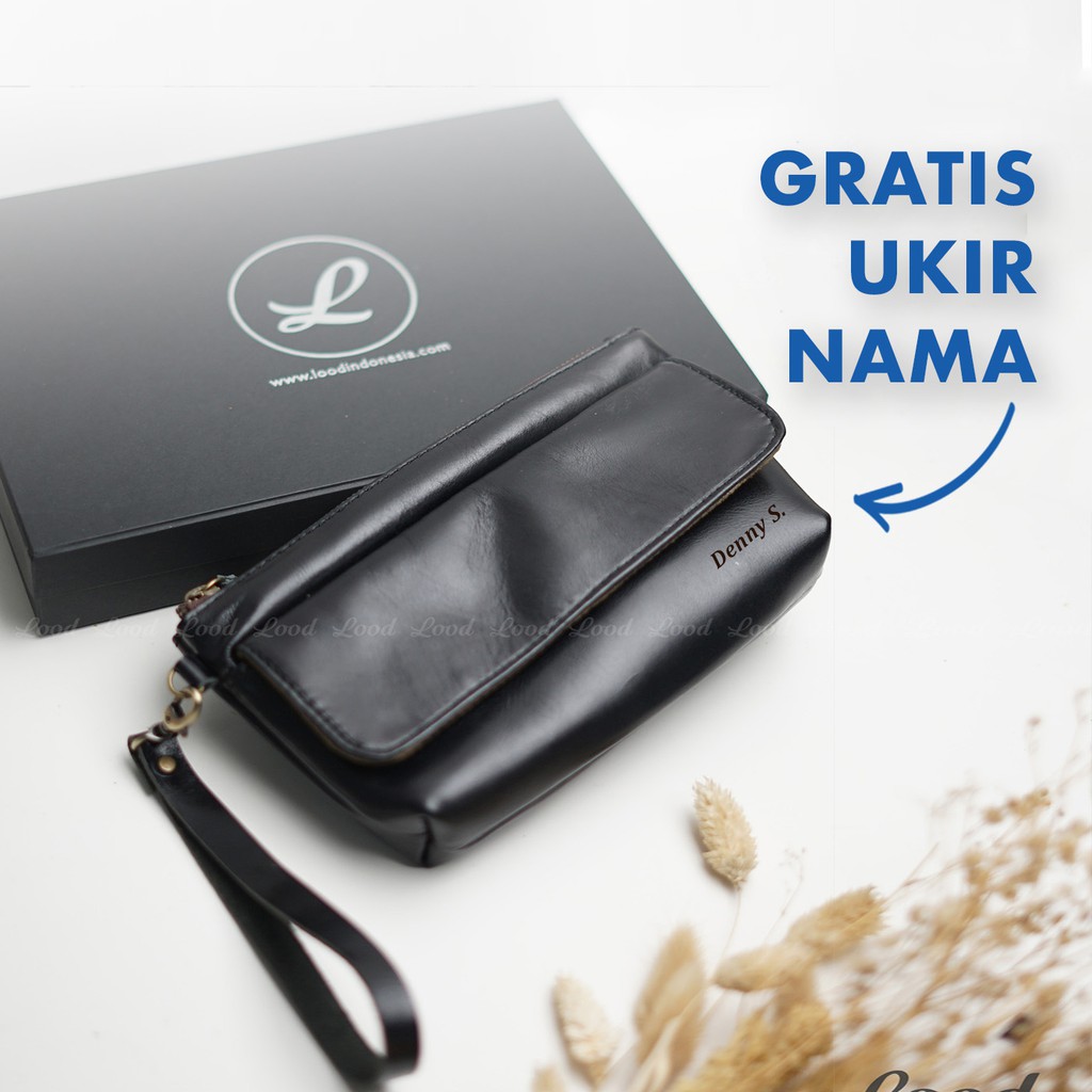 CLUTCH POUCH DOMPET PANJANG WANITA KULIT ASLI  ORIGINAL 100% MORAN - GRATIS CUSTOM UKIRAN NAMA