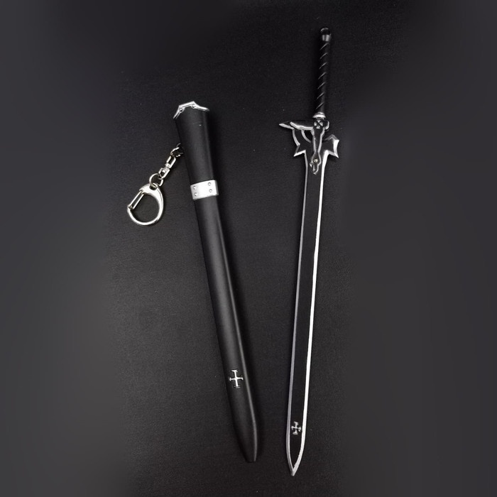 NEW Gantungan kunci pedang 22 cm anime sword art online kirito elucidator