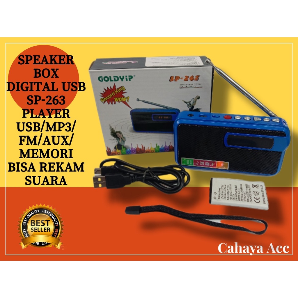 SPEAKER MINI DIGITAL RECAM / SPEAKER SP-263 BISA REKAM SUARA/RADIO/TF CARD/USB SPEAKER REKAM MINI MEGABASS