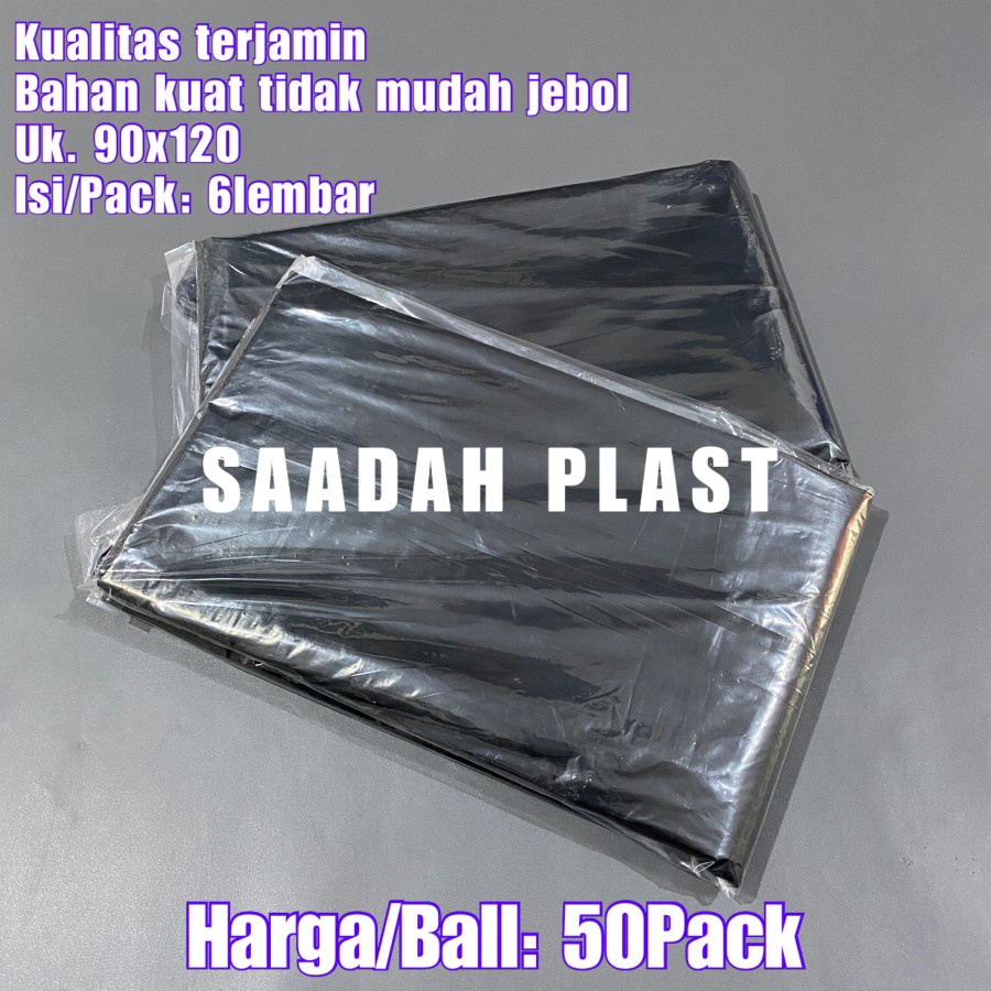 @50bks 90X120 HD SAMPAH KANTONG SAMPAH KRESEK HITAM TEMPAT SAMPAH