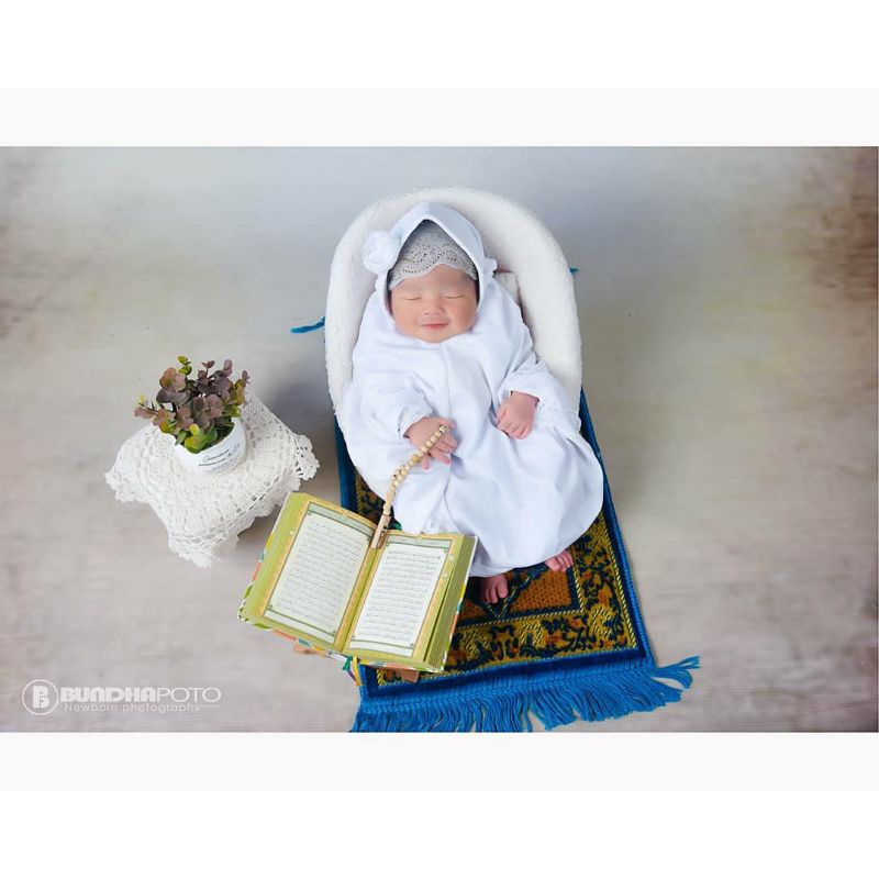 MUKENA NEWBORN/BAYI/ANAK/KOSTUM PHOTOSHOOT/KOSTUM NEWBORN/PROPS FOTO (READYSTOK)