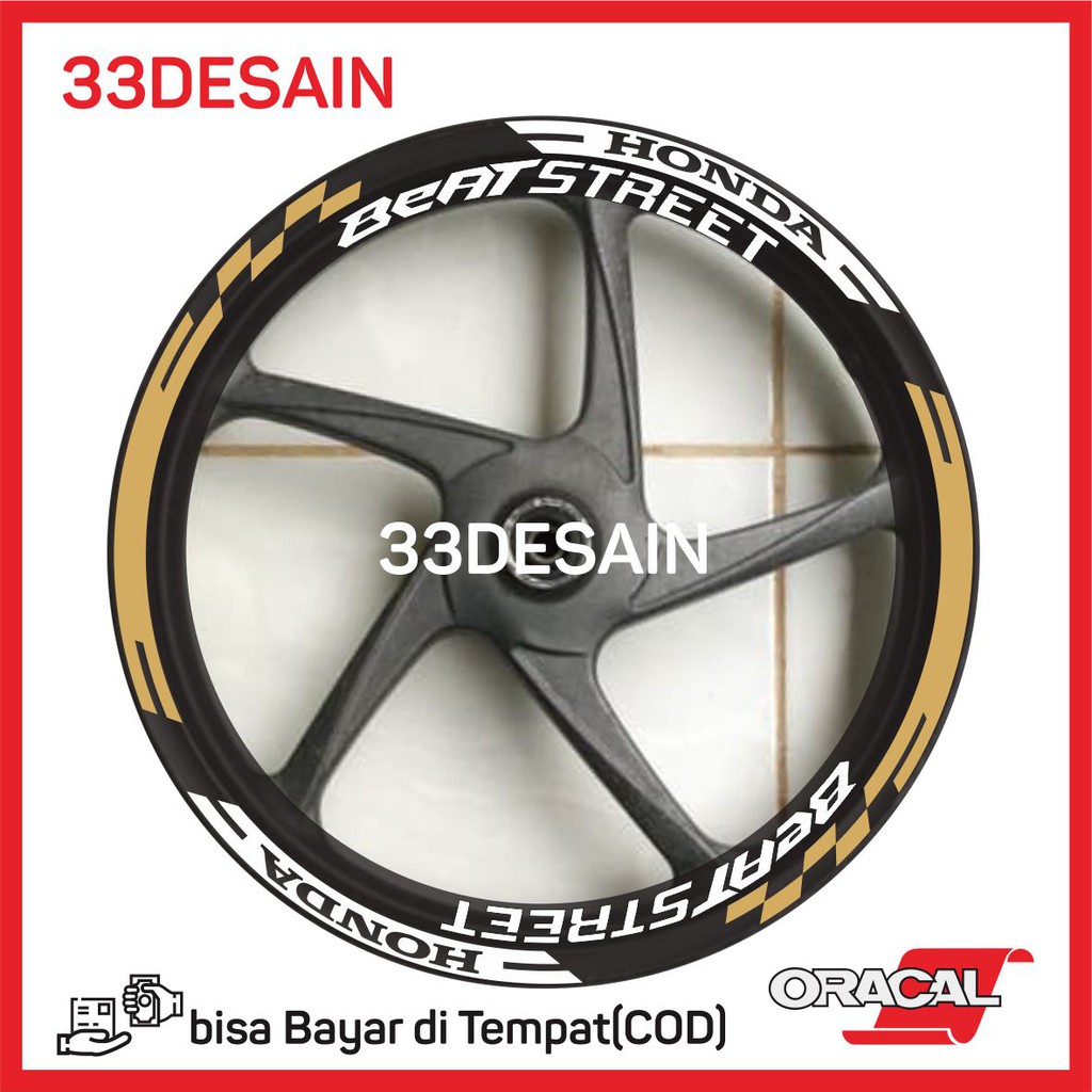 Aksesoris Motor Stiker Cutting 3 Velg Honda Beat Street 33Desain Shopee Indonesia