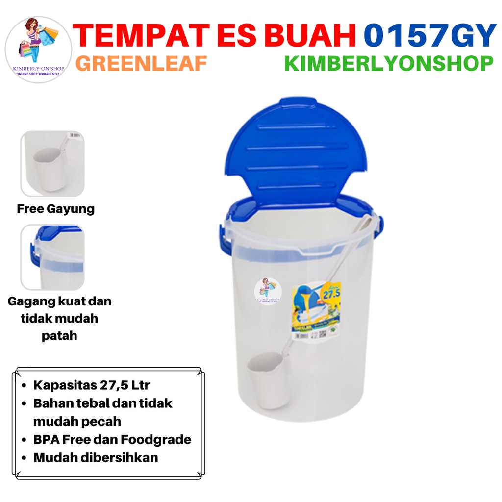 Kimberlyonshop Tempat Air Es Buah Gayung 0157 GY Areta GreenLeaf