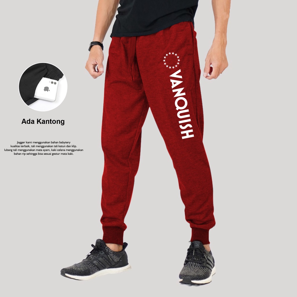 Lilipop.id Celana Joger Pria Vanquish Training Jogger Panjang Cargo Olahraga Pants Yoga Gym