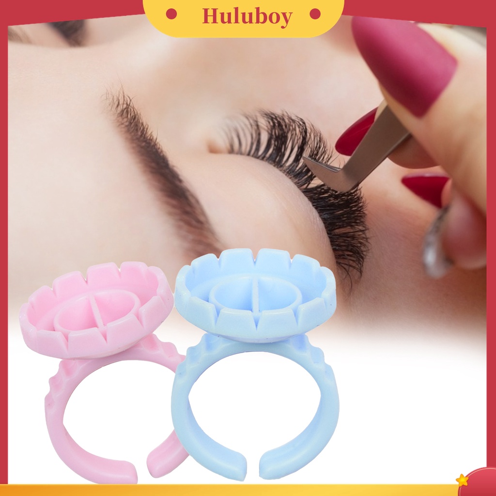 Huluboy Huluboy♡ 100pcs Cincin Holder Lem Bulu Mata Extension Untuk Makeup